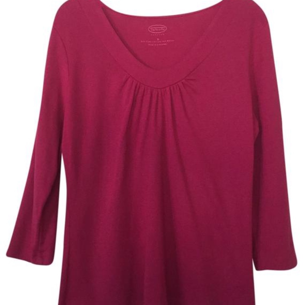 Deep Pink Shirred Neckline Top